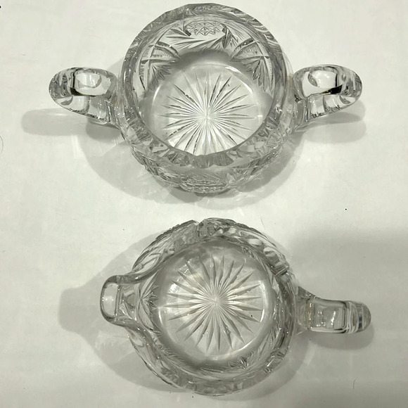 Vintage American Brilliant Crystal Cut cream and Sugar set - Picture 4 of 6